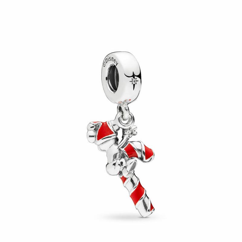 Pandora Disney Santa Mickey’s Candy Cane Dangle Charm Silver Egypt UO2063859